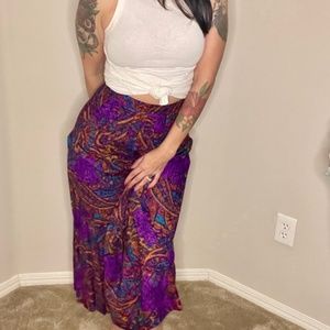 90s Pinnacle long purple design skirt